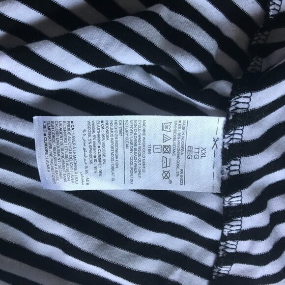 Old Navy Black and White Striped Dress w/ ruffle sleeves - Picture 4 of 10